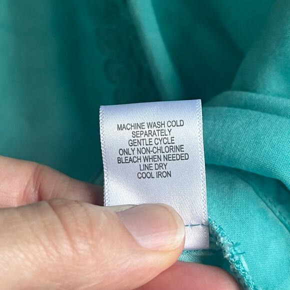 Floral & Ivy Women's Turquoise Flare Sleeve Boho Top Size M. NEW - Picture 7 of 7